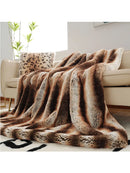 Axyaa Chinchilla Faux Fur Throw Blanket - Soft & Luxurious Sofa Cover