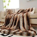 Axyaa Chinchilla Faux Fur Throw Blanket - Soft & Luxurious Sofa Cover