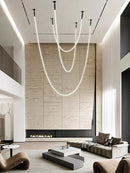 Axyaa Nordic Woven Strip Chandelier LED Light for Hotel Lobby and Living Room