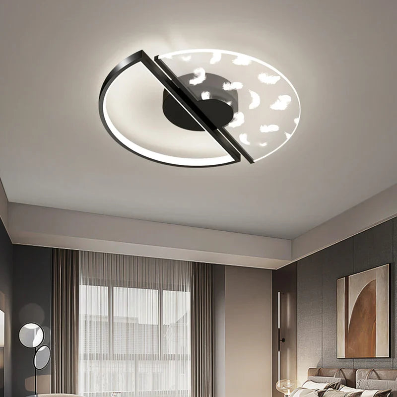 Luxury LED Ceiling Light by Axya: Elegant Feather Acrylic Lamp for Modern Living Spaces