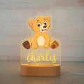 Axyaa Custom Name Children's Animal Night Light - Personalized Acrylic Lamp