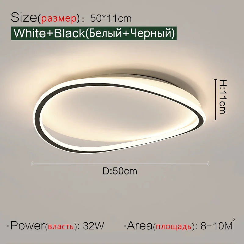Axyaa Round Master Bedroom LED Ceiling Lamp - Nordic ins Style, Modern Atmosphere