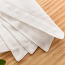 White Cotton Hemstitched Cocktail Napkins by Axyaa - Set of 6