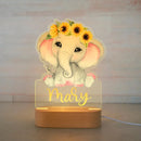 Children's Animal Night Light Custom Name Lamp by Axyaa: Personalized Acrylic Baby Room Decor