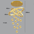 Axyaa Crystal Chandelier Stair Pendant Lamp Living Room Pendant Lights