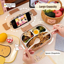 Axyaa Stainless Steel Bento Box with Compartments & Microwave Safe - Lunch Picnic Container