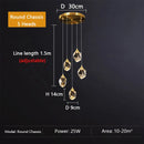 Axyaa Crystal LED Chandelier for Modern Living Room and Bedroom Decor