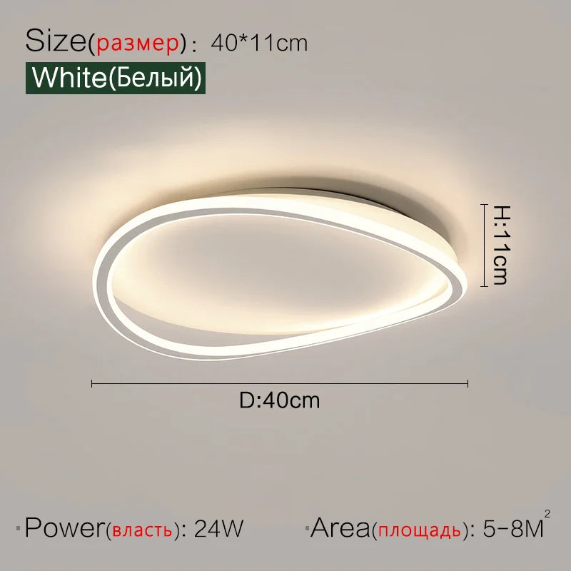 Axyaa Round Master Bedroom LED Ceiling Lamp - Nordic ins Style, Modern Atmosphere