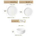 Axyaa Luna 18-Piece Porcelain Dinnerware Set for 6, Plates and Bowls