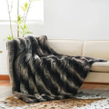 Axyaa Chinchilla Faux Fur Throw Blanket - Soft & Luxurious Sofa Cover