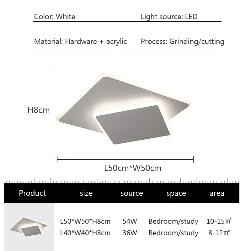 Axya LED Ceiling Lamp: Modern White Chandelier for Home Decor - Bedroom, Living Room, Study, Kitchen