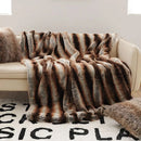 Axyaa Chinchilla Faux Fur Throw Blanket - Soft & Luxurious Sofa Cover