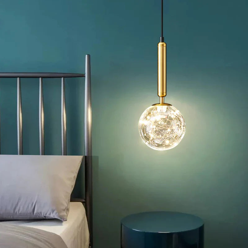 Axya Starry Sky LED Pendant Light: Modern Nordic Design for Living Room and Bedroom