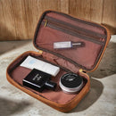 Axyaa Leather Toiletry Bag: Large Organizer with Hanging Hook - Men's Travel Gift