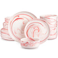Axyaa Luna 18-Piece Ceramic Dinnerware Set for 6 with Plates and Bowls