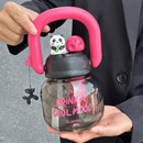 800ml Kawaii Water Bottle With Infuser Handle for Kids - Axyaa Sport Tumbler