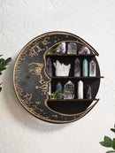 Axyaa Moon Face Wall Shelf: Boho Crystal Holder & Organizer