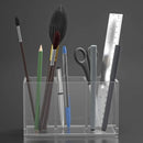 Axyaa Acrylic Makeup Brush Organizer Tray: 3 Slots for Clear Bathroom Drawer Storage