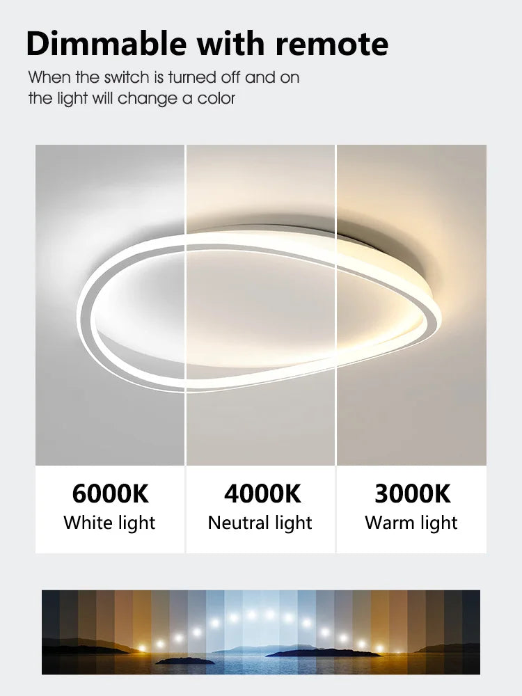 Axyaa Round Master Bedroom LED Ceiling Lamp - Nordic ins Style, Modern Atmosphere