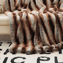 Axyaa Chinchilla Faux Fur Throw Blanket - Soft & Luxurious Sofa Cover