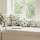 Axyaa Embroidered Leaves Cushion Cover - Green Linen, Chic Design - 45x45, 30x50