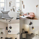Axyaa Modern Rotatable Pendant Lights Metal Wood Accent Spotlights for Home Indoor Lighting