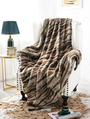 Axyaa Chinchilla Faux Fur Throw Blanket - Soft & Luxurious Sofa Cover