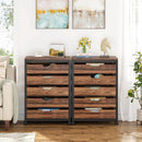 Axyaa Industrial 5-Drawer File Cabinet with Wheels, Wood Office Storage Unit