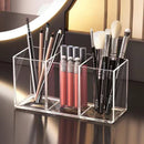 Axyaa Acrylic Makeup Brush Organizer Tray - 3 Slot Storage Organiser