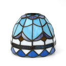 Axyaa 6 Inch Stained Glass Mediterranean Style Lampshade for Fan, Wall, or Chandelier