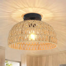 Axyaa Rattan Ceiling Lamp: Chinese Style Hand-woven Home Lighting Fixtures