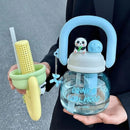 Axyaa 800ml Kawaii Water Bottle With Infuser Handle Chain Cute Tumbler.