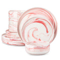 Axyaa Luna Marble Porcelain Dinnerware Set for 4