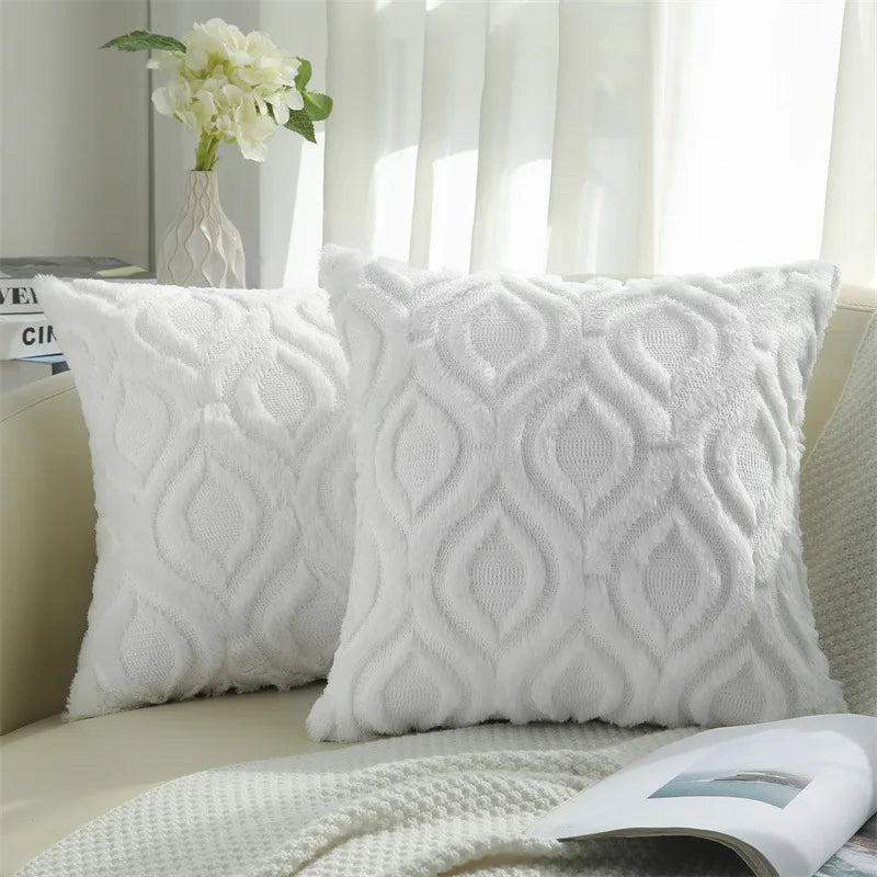 Axyaa Soft Velvet Throw Pillow Cover 40x40cm Solid Decor Square Cushion Case