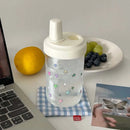 Axyaa Cute Star Plastic Water Bottle with Straw, 500ML