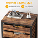 Axyaa Industrial 5-Drawer File Cabinet with Wheels, Wood Office Storage Unit