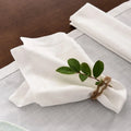 White Cotton Hemstitched Cocktail Napkins by Axyaa - Set of 6