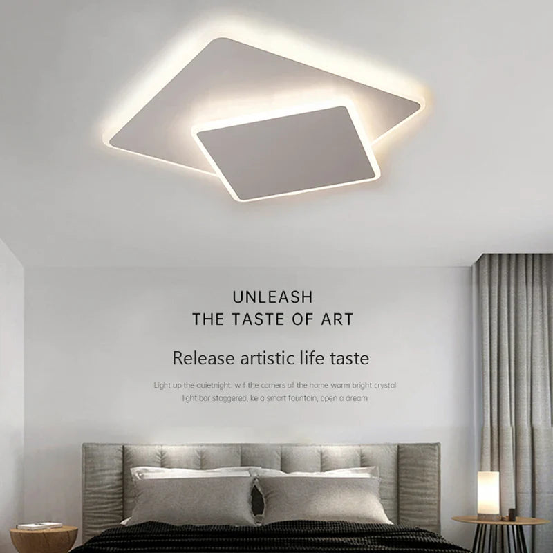 Axya LED Ceiling Lamp: Modern White Chandelier for Home Decor - Bedroom, Living Room, Study, Kitchen