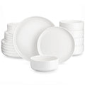 Axyaa Luna 18-Piece Porcelain Dinnerware Set for 6, Plates and Bowls