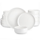 Axyaa Luna 18-Piece Porcelain Dinnerware Set for 6, Plates and Bowls