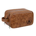 Axyaa Men's Vintage Style PU Leather Toiletry Bag With Hanging Hook
