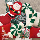 Axyaa Candy Cane Pinwheel Cushion - Green Red Gold - Kids Room Party Decor