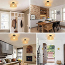 Axyaa Rattan Ceiling Lamp: Chinese Style Hand-woven Home Lighting Fixtures