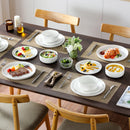 Axyaa Luna 18-Piece Ceramic Dinnerware Set for 6 with Plates and Bowls