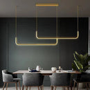 Axyaa Gold LED Strip Chandelier for Modern Kitchen Decor
