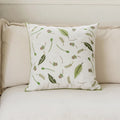Axyaa Linen Dandelion Leaves Embroidered Pillow Cover 45x45cm