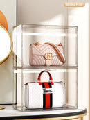 Axyaa Handbag Organizer Closet Storage Box Transparent Dust-proof Showcase Holder Females Luxe Gift
