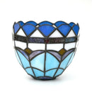 Axyaa 6 Inch Stained Glass Mediterranean Style Lampshade for Fan, Wall, or Chandelier
