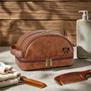 Axyaa Leather Toiletry Bag: Large Organizer with Hanging Hook - Men's Travel Gift