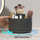Axyaa 360° Rotating Makeup Organizer for Countertop with Brush and Lipstick Holders